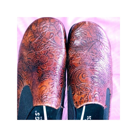 Safe Tstep Comfort Clogs Leather Brown Floral Size 9M - Picture 4 of 10